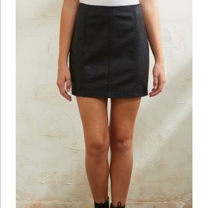 Free People Black Faux Leather Mini Skirt
